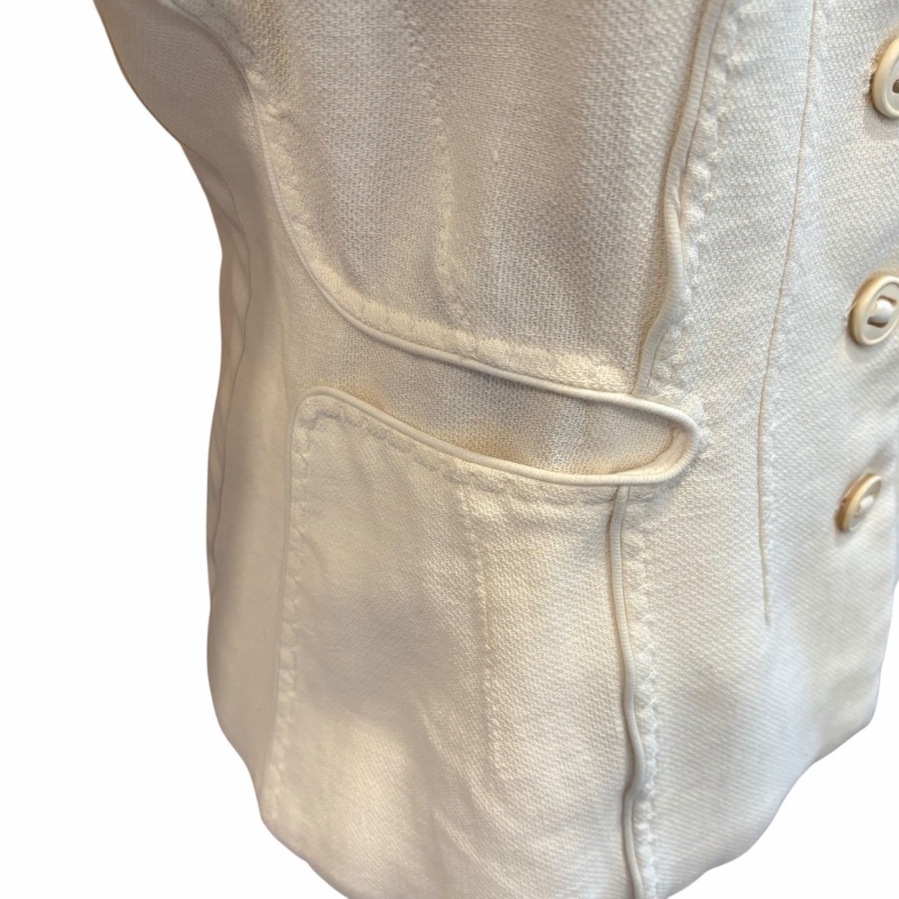🤍 Donna Karan Collection Linen Blend Button Jacket | Made in Italy | Size US 8 - Picture 2 of 15